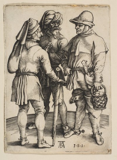 Tre bønder i samtale, ca. 1497. av Albrecht Dürer