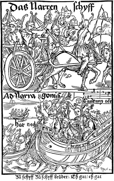 Tittelside til en utgave av Ship of Fools, av Sebastian Brant, 1494. av Albrecht Dürer