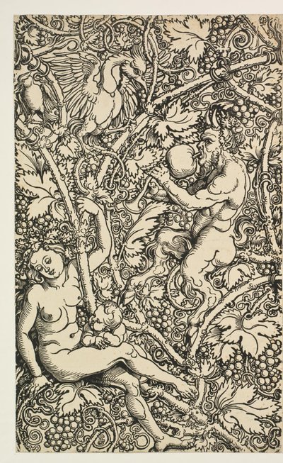 To design for billedvev med satyrfamilie av Albrecht Dürer