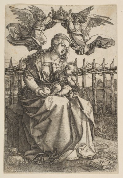 Jomfru og barn kronet av to engler, 1518. av Albrecht Dürer