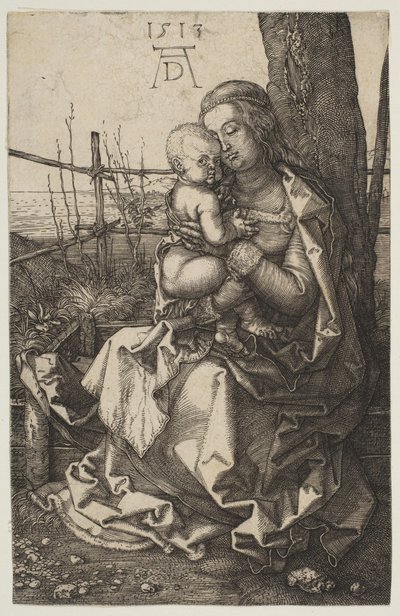 Jomfru og barn sitter ved et tre, 1513. av Albrecht Dürer