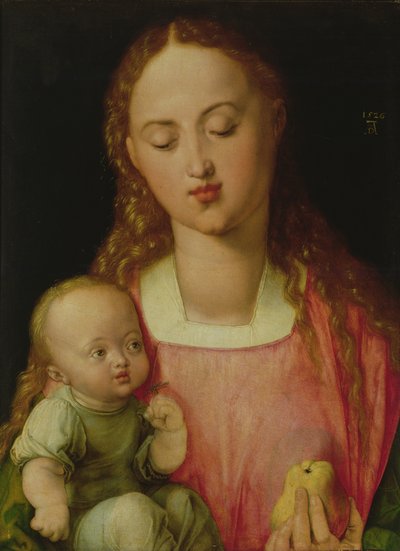 Jomfru og barn, også kjent som Jomfru med pæren, 1526 av Albrecht Dürer