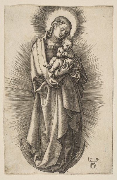 Jomfru og barn på halvmånen med et diadem, 1514. av Albrecht Dürer