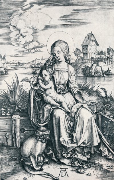 Jomfru og barn med en ape, 1506 1906 av Albrecht Dürer