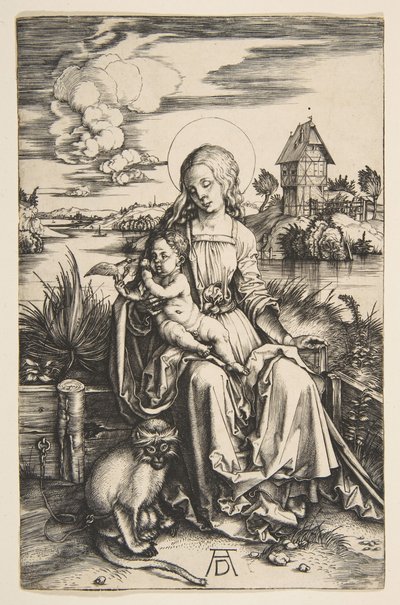 Jomfru og barn med apen, ca. 1498. av Albrecht Dürer