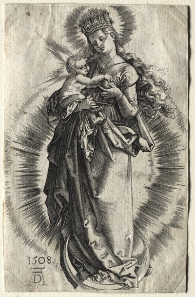 Jomfruen på en halvmåne med en stjernekron av Albrecht Dürer