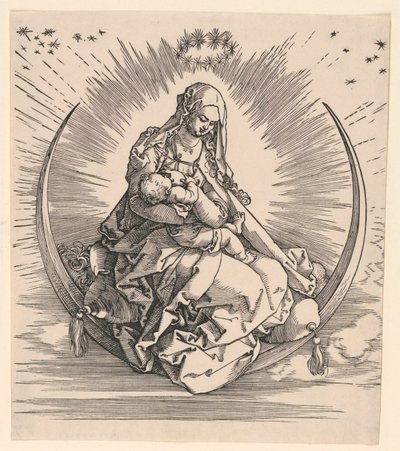 Virgin on the Crescent (tittelsiden til Jomfruens liv) av Albrecht Dürer