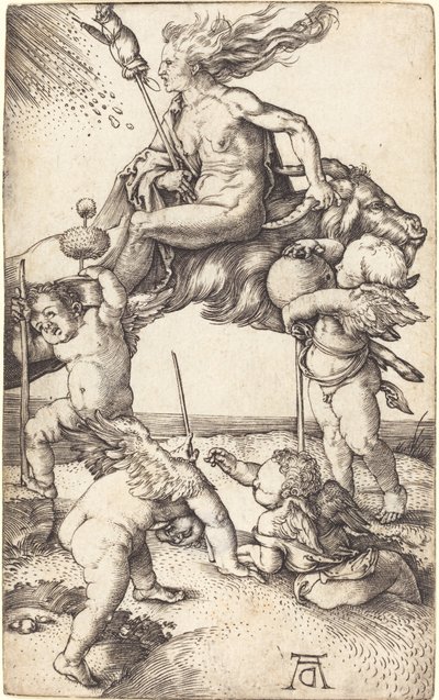 Heks som rir på en geit av Albrecht Dürer