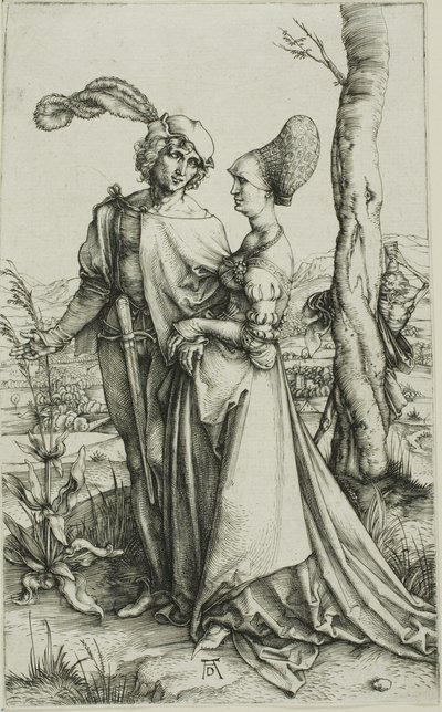 Ungt par truet av døden (The Promenade) av Albrecht Dürer