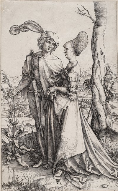 Ungt par truet av døden Promenade av Albrecht Dürer