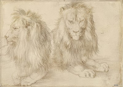 To løgnaktige løver. 1521 av Albrecht Dürer