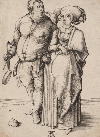 A Cook and His Wife, ca. 1496 (gravering) av Albrecht Dürer