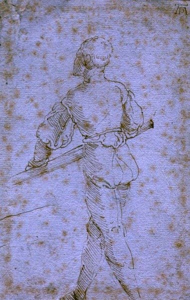 En mann med en åre, ca. 1520-21 (penn og blekk på papir) av Albrecht Dürer