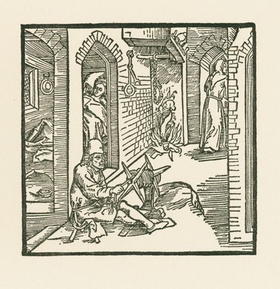 En taumaker ser en munk forlate kammeret til sin utro kone av Albrecht Dürer or Duerer