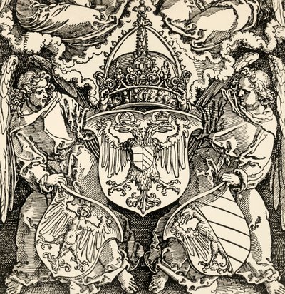 Det germanske rikets våpenskjold, av Albrecht Durer (1471-1528), gravering, Tyskland av Albrecht Dürer