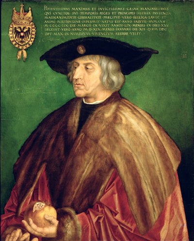 Keiser Maximilian I (olje på panel) av Albrecht Dürer