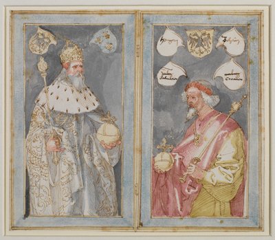 Keiserne Karl den Store og Sigismund, 1507 - 1510 ca av Albrecht Dürer