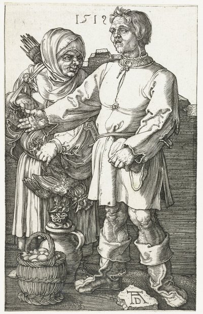 Bondepar på markedet av Albrecht Dürer or Duerer