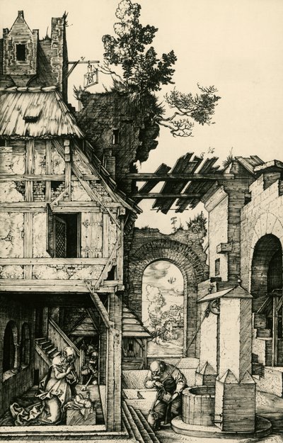 The Adoration of the Child, gravering av Albrecht Durer (1471-1528). av Albrecht Dürer
