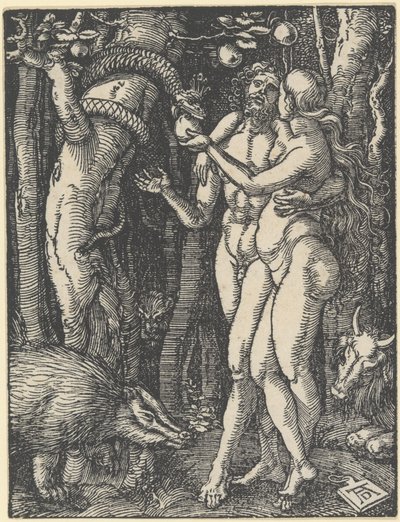 The Fall of Man, fra "The Small Passion", ca. 1510 (tresnitt) av Albrecht Dürer