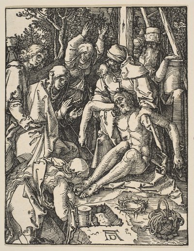 The Lamentation, from the Small Passion, ca. 159 (tresnitt) av Albrecht Dürer
