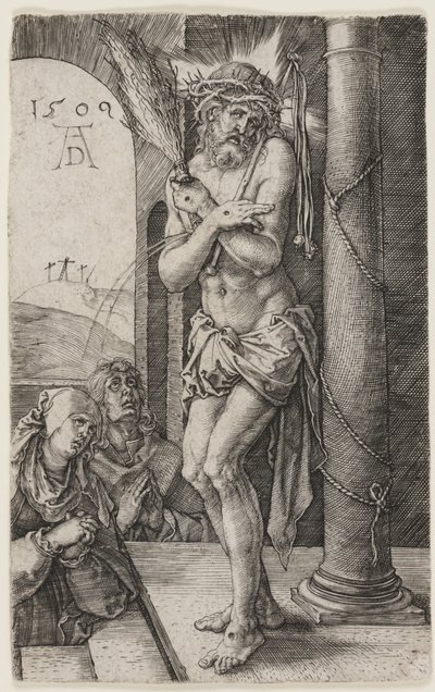 Sorgens mann som står ved søylen av Albrecht Dürer