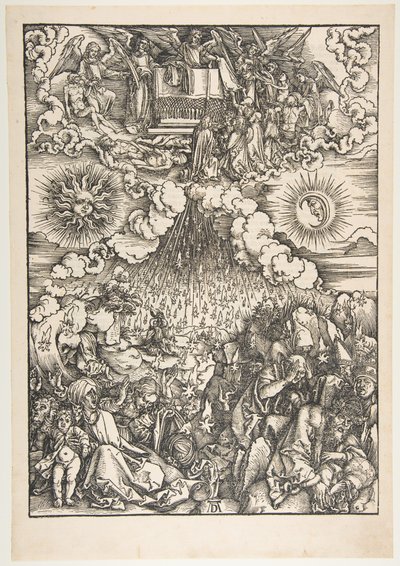 Åpningen av det femte og sjette seglet, fra apokalypsen av Albrecht Dürer