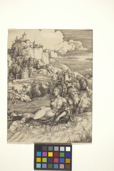 Sjømonsteret (Meerwunder) (gravering på lagt papir) av Albrecht Dürer