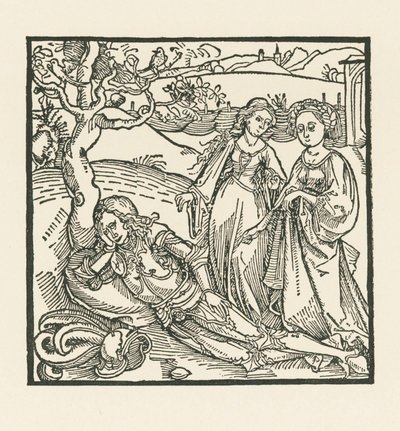 Ridderen i meditasjon får selskap av sine to døtre av Albrecht Dürer or Duerer