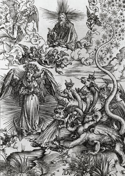 Apocalypse-kvinne og syvhodet drage, Apocalypse av Albrecht Dürer