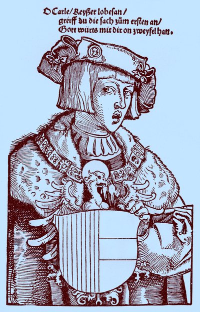 Ungdom Karl V (1500-1558) (gravering) av Albrecht Dürer