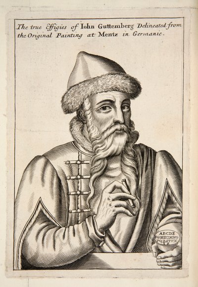 John Guttemberg, pub. 1683 gravering. av Albrecht Mentz