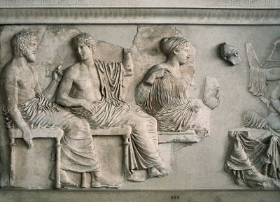 Poseidon, Apollo, Artemis og Afrodite representert på østfrisen av Parthenon av Alcamenes (attr. to)