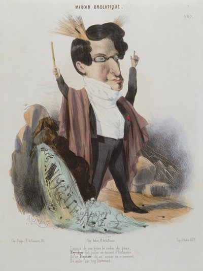 Karikatur av Jakob Meyerbeer (1791-1864) tysk komponist av Alcide Joseph Lorentz