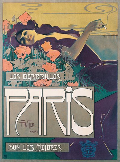 Sigaretter Paris-plakat av Aleardo Villa av Aleardo Villa