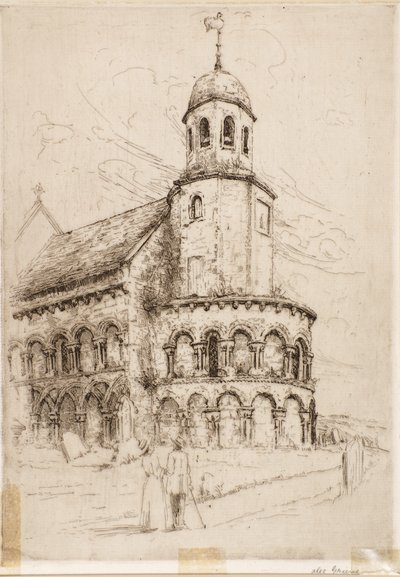 Leuchars Church (Norman Apse) (etsing) av Alec Grieve
