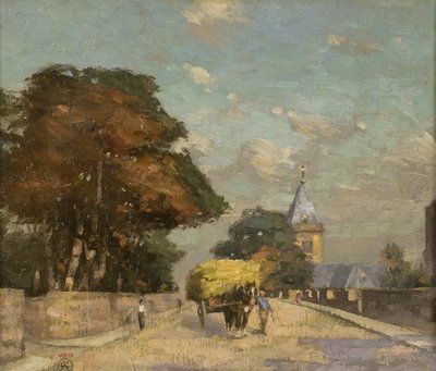 Gate i Tayport (olje på lerret) av Alec Grieve