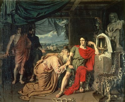 Kong Priam ba Akilles om tilbakelevering av Hectors kropp, 1824 av Aleksander Ivanov