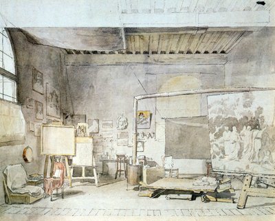 Kunstnerens studio i Roma av Aleksandr Andreevich Ivanov