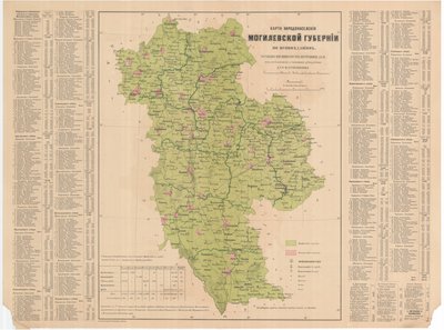 Kart over befolkningen i Mogilev Governorate of Confessions av Aleksandr Fyodorovich Rittikh