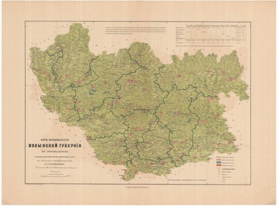Kart over befolkningen i Volhynian Governorate of Confessions, 1864 av Aleksandr Fyodorovich Rittikh