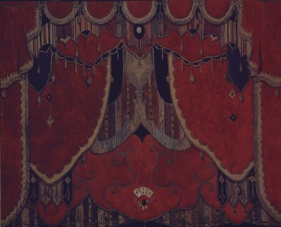 Design av hovedgardin for teaterstykket Maskeraden av M. Lermontov, 1917 av Aleksandr Jakovlevic Golovin