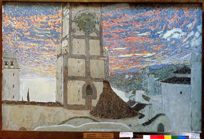 Sicilian Village, Scenografi for Dom Juan av Molière, 1910 (tempera på lerret) av Aleksandr Jakovlevic Golovin
