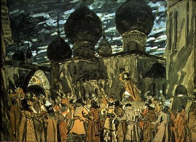 Scenedesign for en teateroppsetning, 1901 av Aleksandr Jakovlevic Golovin