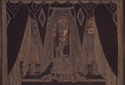 Scenografi for stykket Don Juan av J.-B. Molliére, 1910 av Aleksandr Jakovlevic Golovin