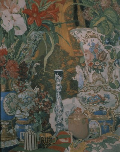Stilleben. Blomster og porselen, 1912 av Aleksandr Jakovlevic Golovin