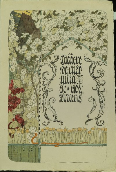 Teaterprogram for teaterstykket Faust, 1902 av Aleksandr Jakovlevic Golovin