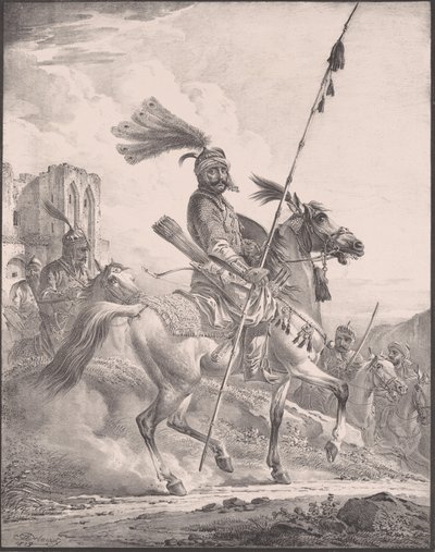 Kurder i militær rustning til hest, 1819., 1819. av Aleksandr Orlovsky