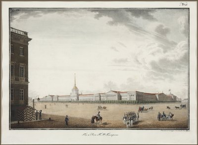 Admiralitetet i St. Petersburg - Alexander Pavlovich Bryullov (1798-1877). Litografi, akvarell av Aleksandr Pavlovich Bryullov