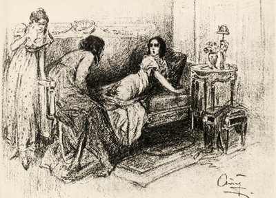 Illustrasjon til "Krig og fred", av Leo Tolstoy (litho) av Aleksandrs Apsit
